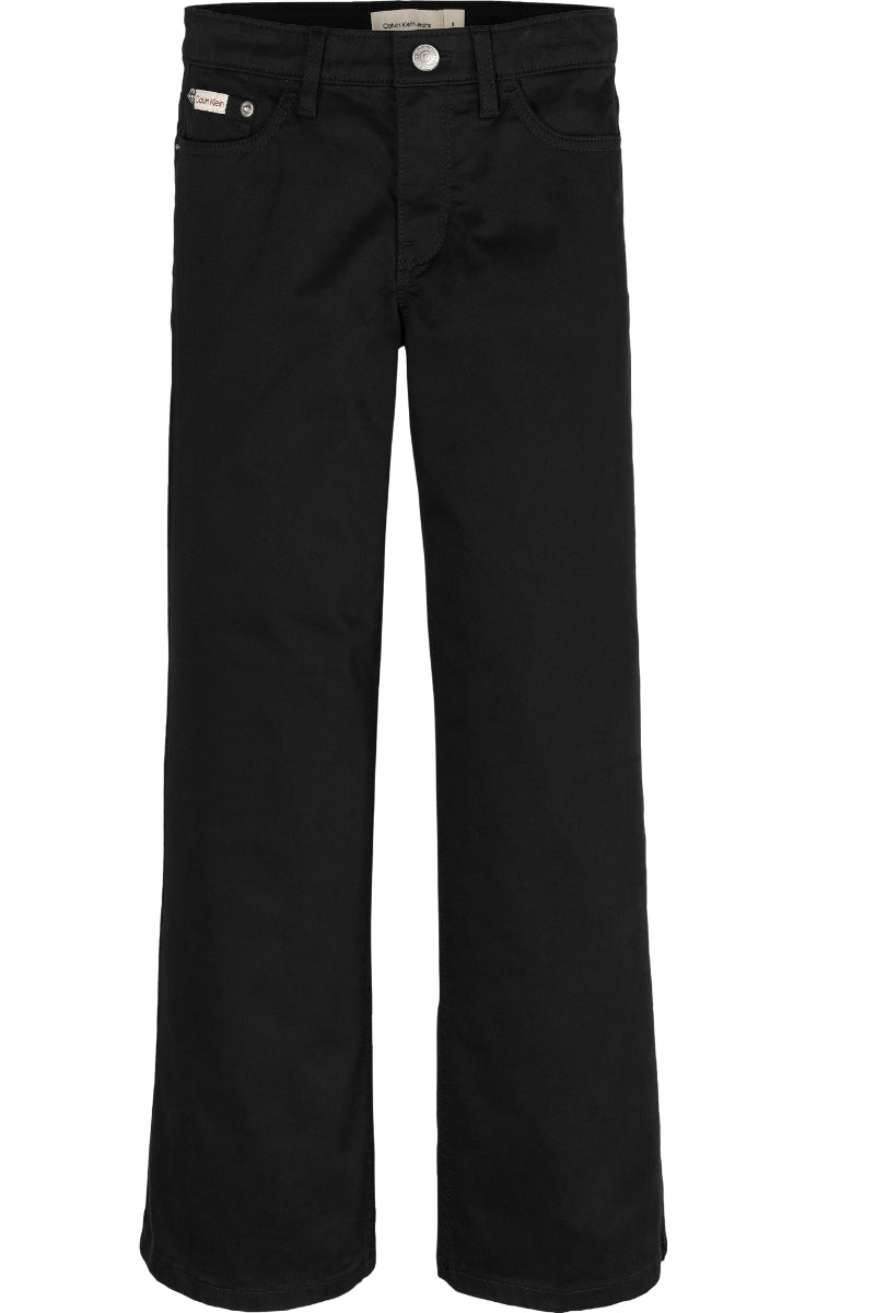 Pantaloni da ragazza in rasatello di cotone elasticizzato a gamba dritta IG0IG03005BEH