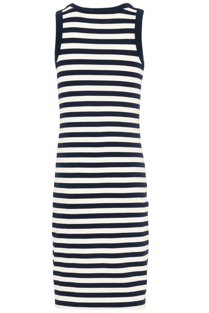 Abito da ragazza in jersey di cotone stretch a costine con motivo a righe R30640/849