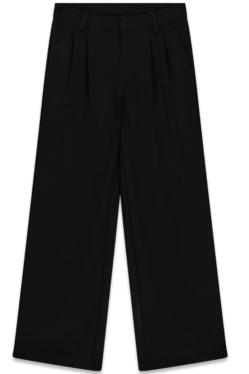 Pantaloni da ragazza in tessuto a gamba larga con logo handwriting in metallo sul retro J6RB13WGUL0