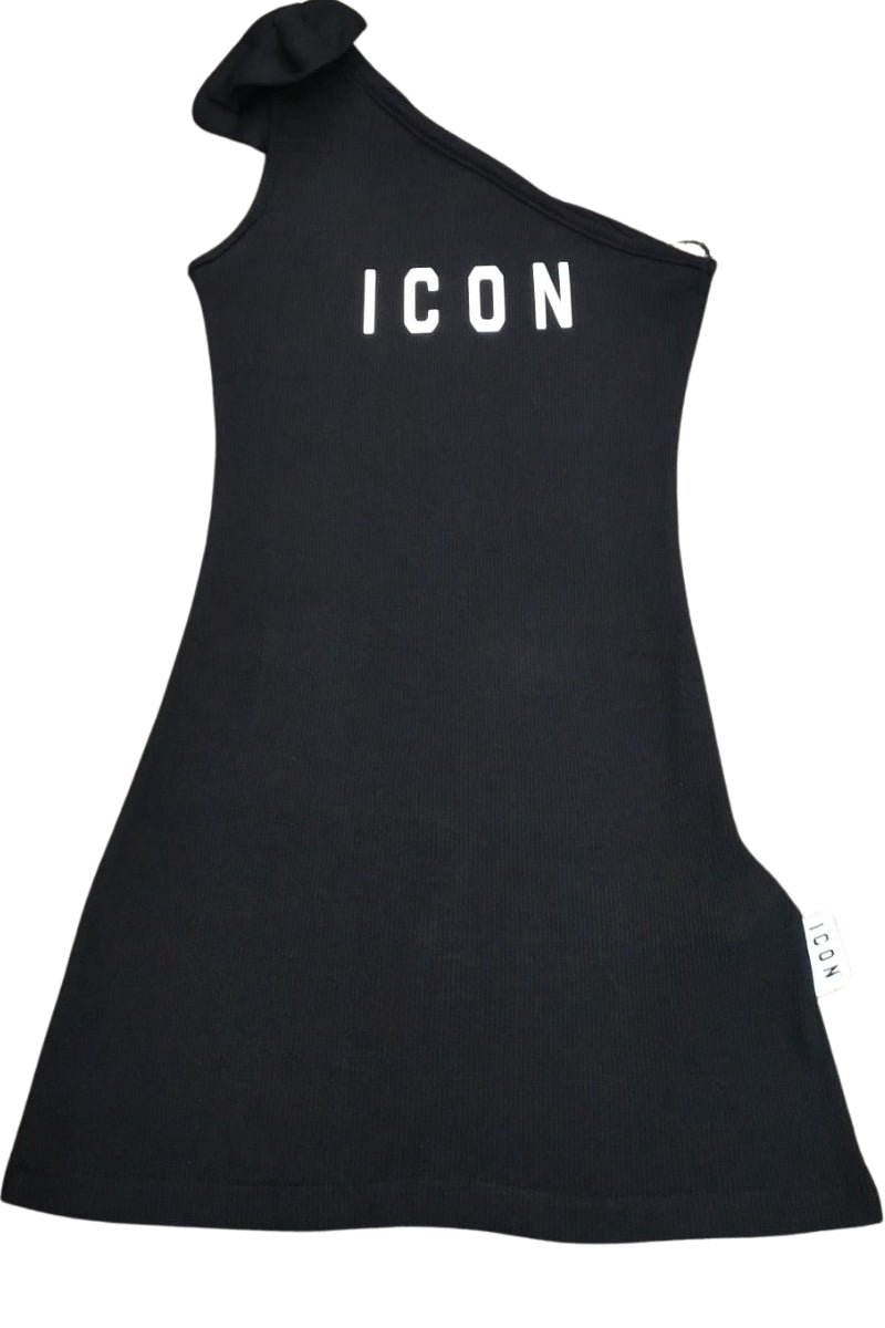 Abito da ragazza in cotone svasato monospalla IGDR001242
