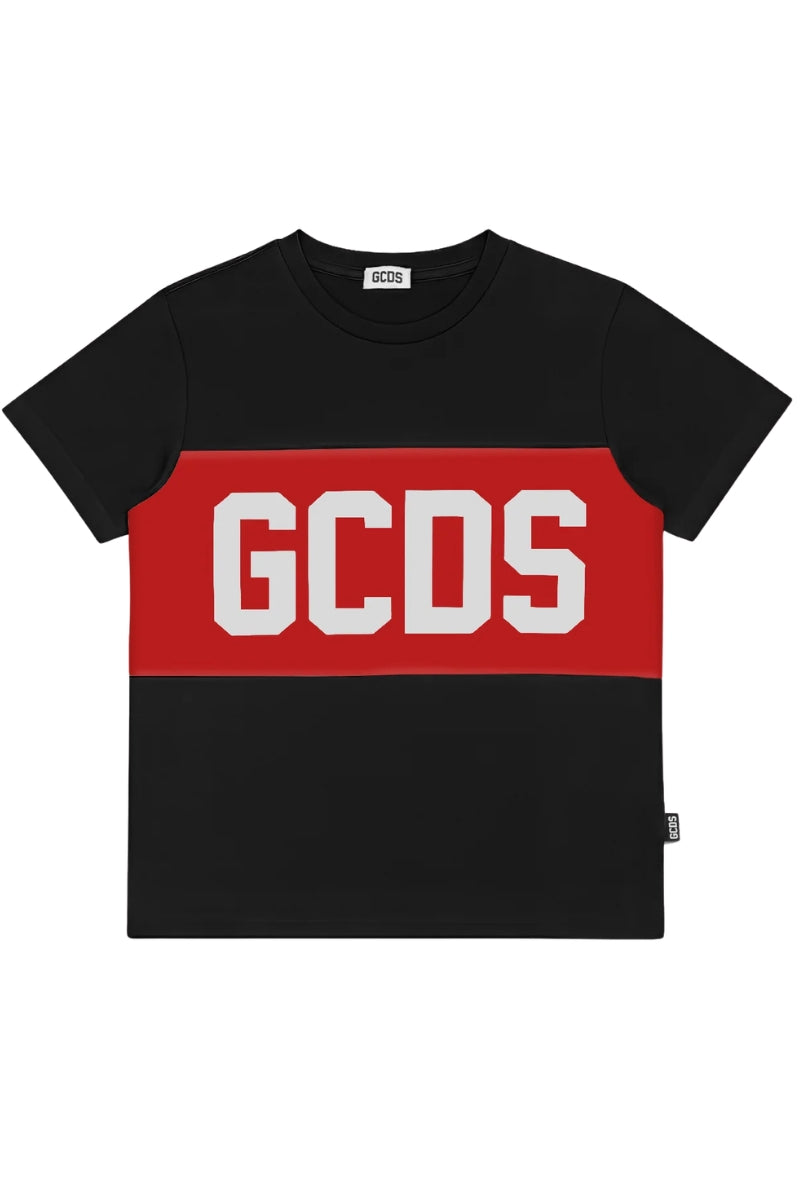 T-shirt da bambino e bambina con maxi con logo lettering a contrasto fronte e retro (6 anni) Z0UKQC585J105