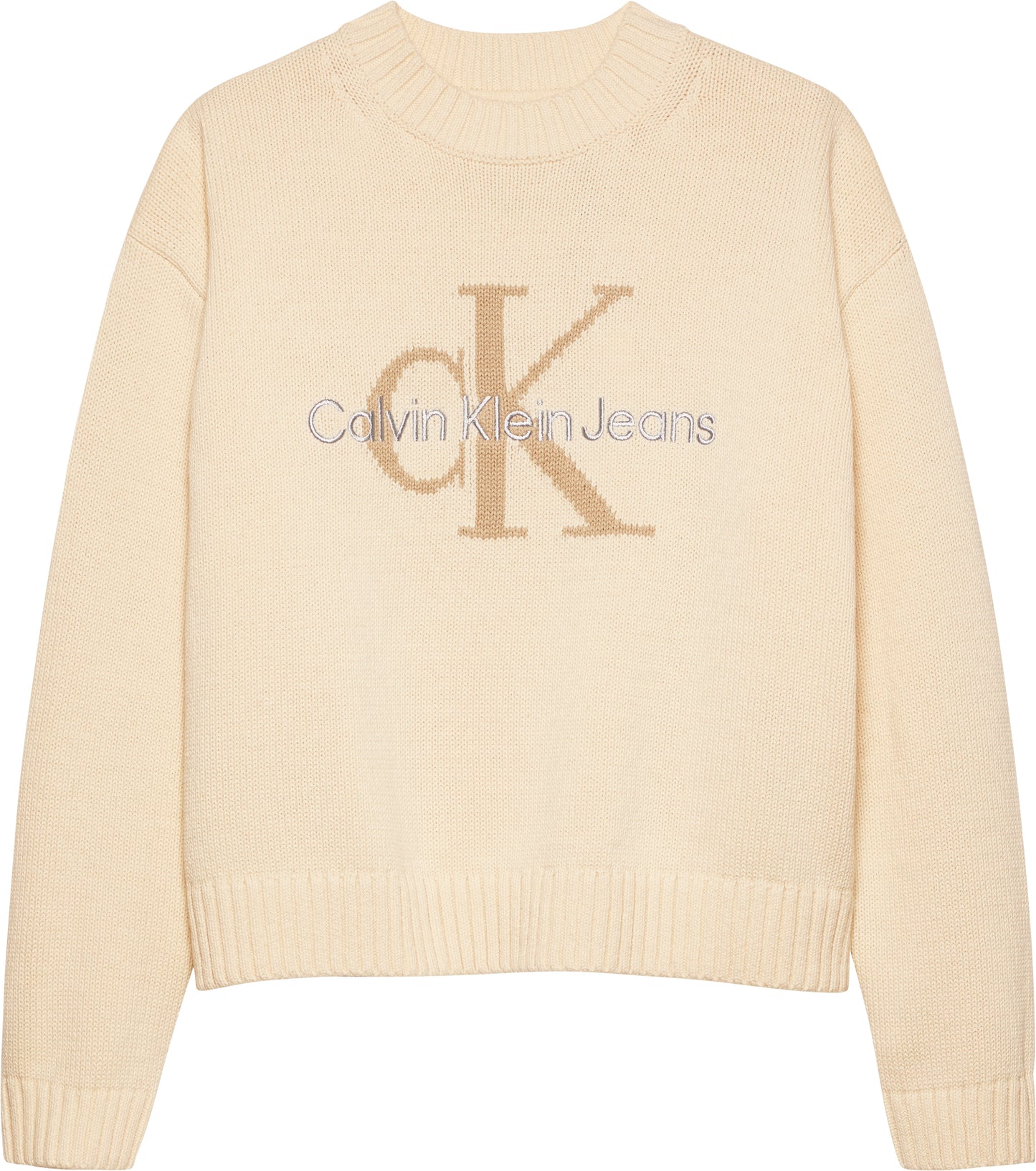 Maglione cropped da bambina e ragazza con maxi logo sul davanti