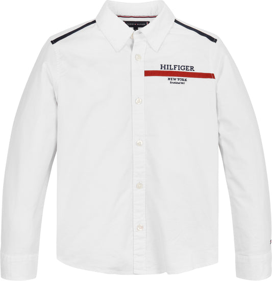 Camicia slim a maniche lunghe con dettagli a contrasto