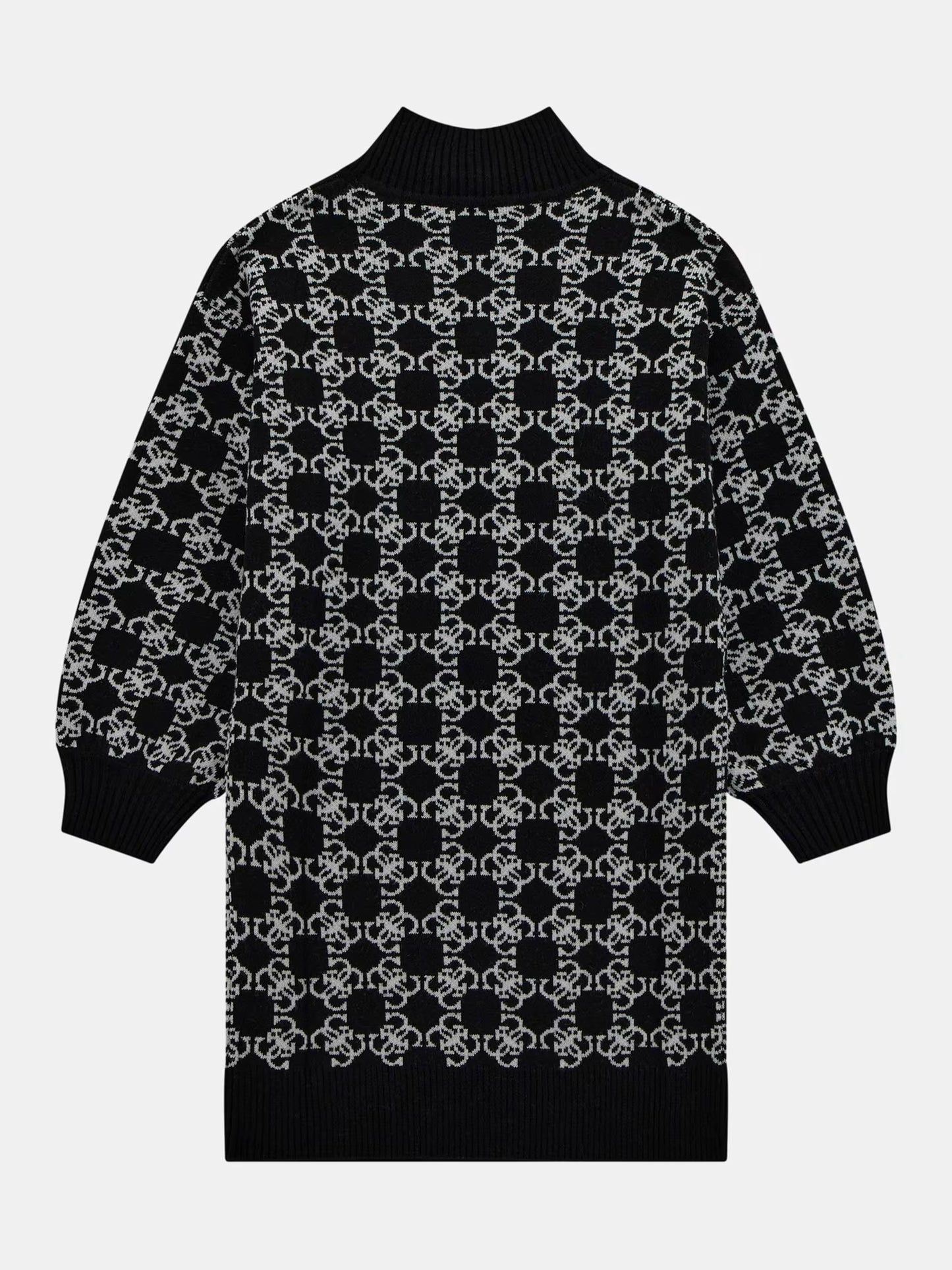 Vestito in lana da ragazza con collo alto e logo 4G all over