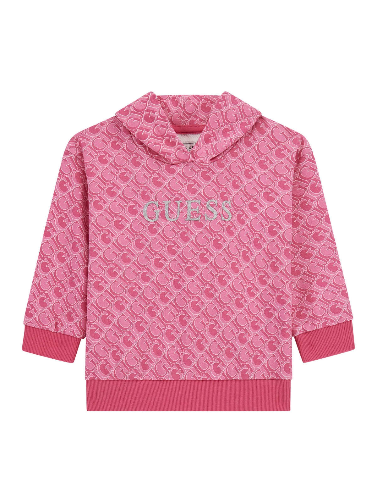 Felpa con cappuccio e pattern logo all over