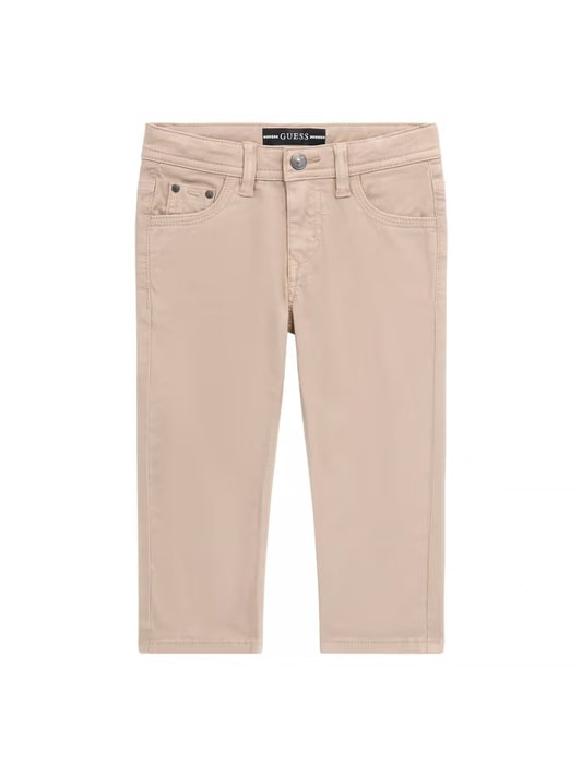 Pantaloni slim da bambino a cinque tasche con triangolo logato sul retro