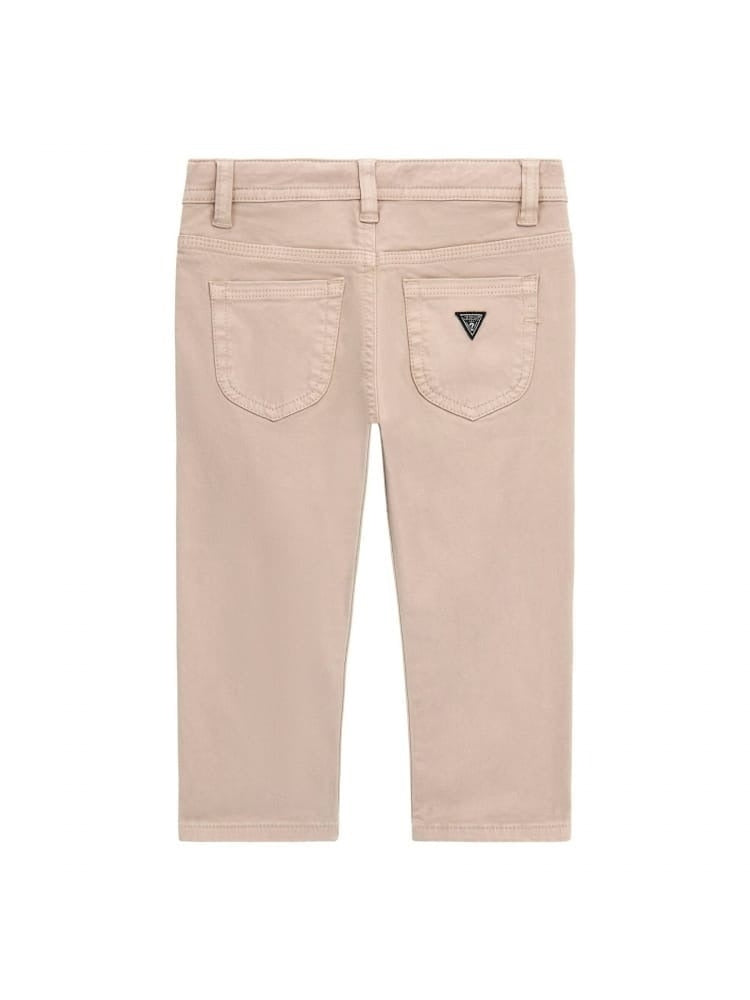Pantaloni slim da bambino a cinque tasche con triangolo logato sul retro