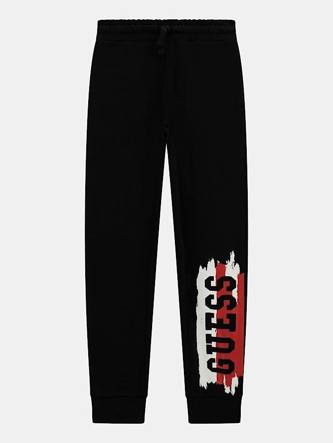 Pantaloni tuta da ragazzo con maxi logo frontale a sinistra