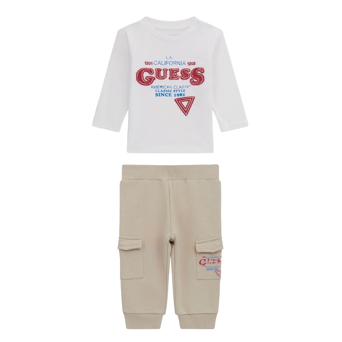 Tuta da neonato a due pezzi con maglia e pantaloni cargo