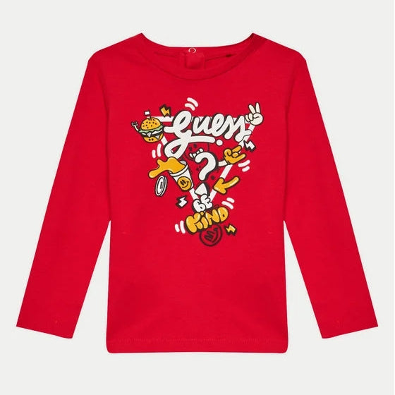 Maglia girocollo da neonato con stampa colorata sul davanti