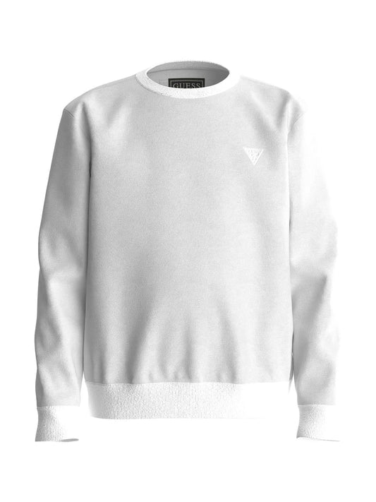 Felpa girocollo con maxi logo in rilievo sul retro