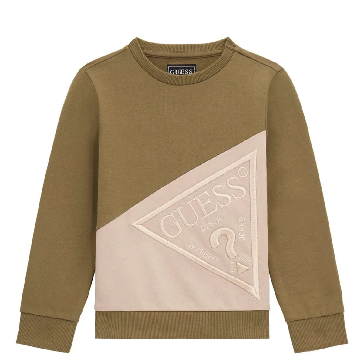 Felpa girocollo maxi triangolo logato sul fianco