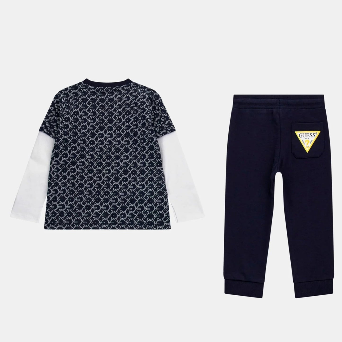 Tuta da bambino a due pezzi con maglia a fantasia