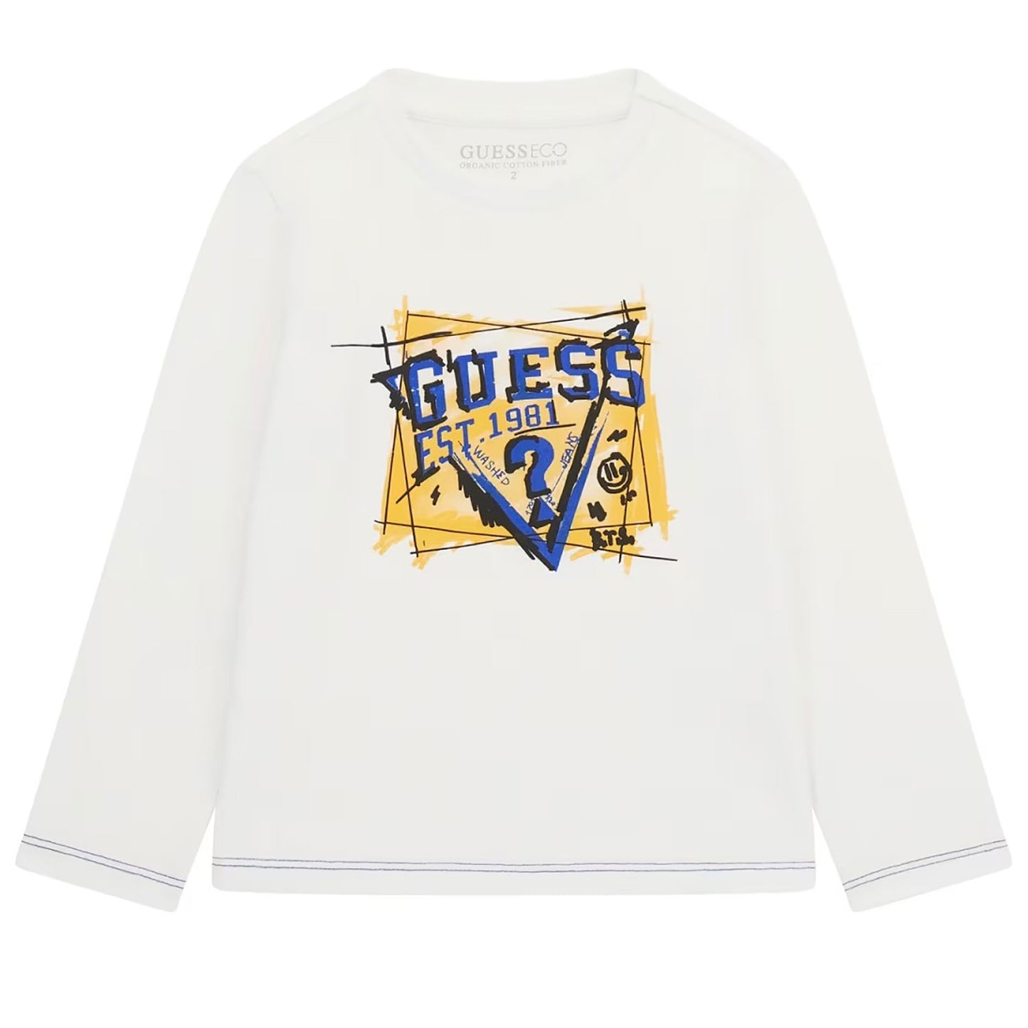 Maglia girocollo con stampa logata squadrata sul davanti