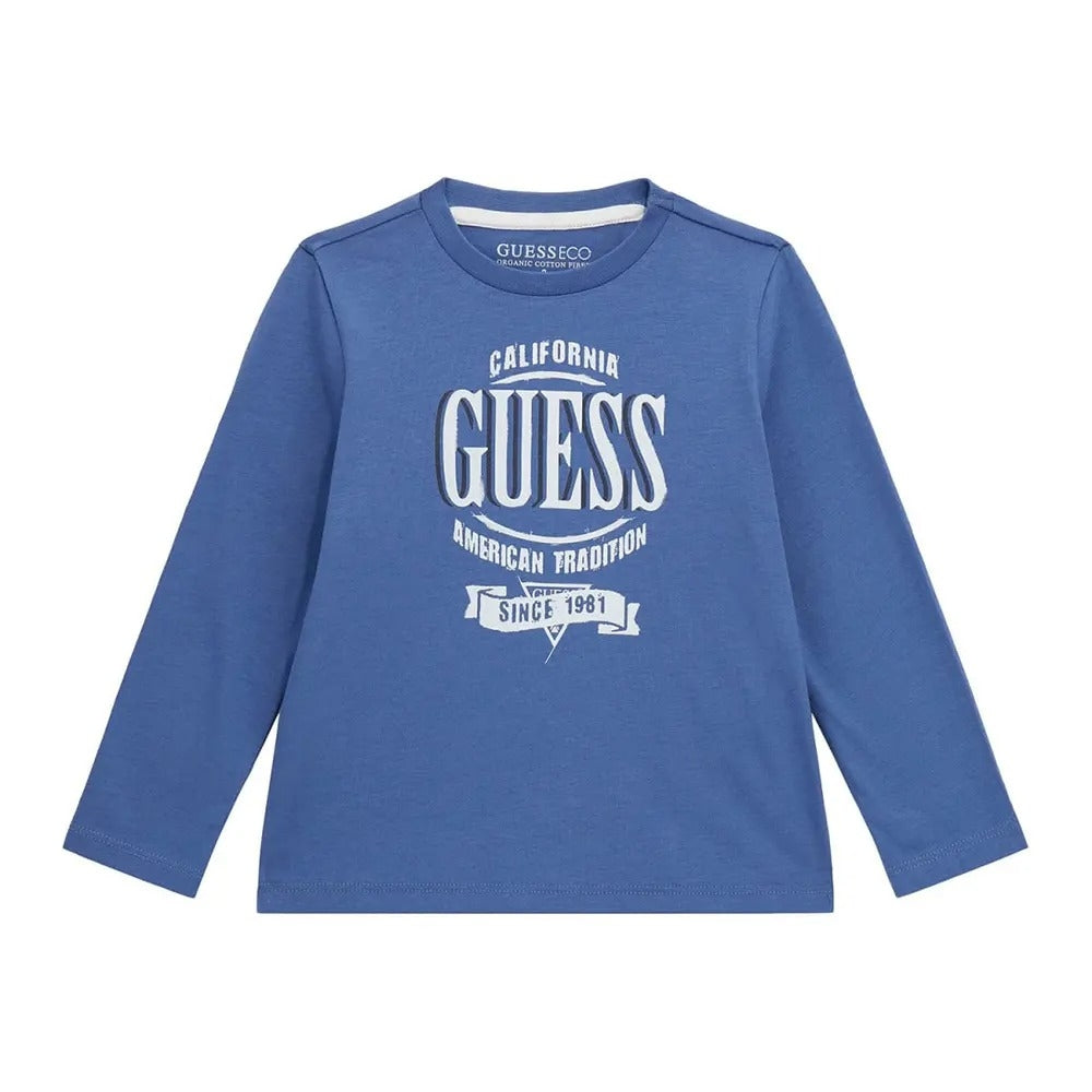 Maglia girocollo a manica lunga con maxi logo sul davanti