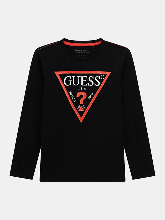 Maglia da ragazzo con triangolo con maxi logo frontale