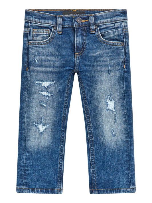 Jeans da bambino modello slim con strappi sul davanti