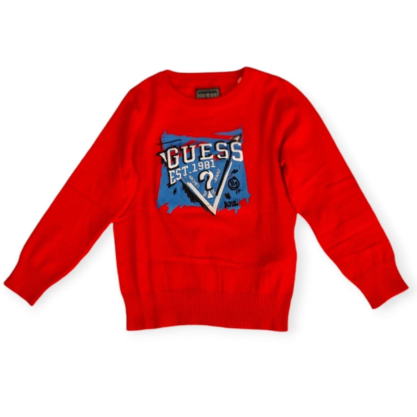 Maglione girocollo da bambino con stampa logata frontale