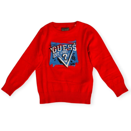 Maglione girocollo da bambino con stampa logata frontale