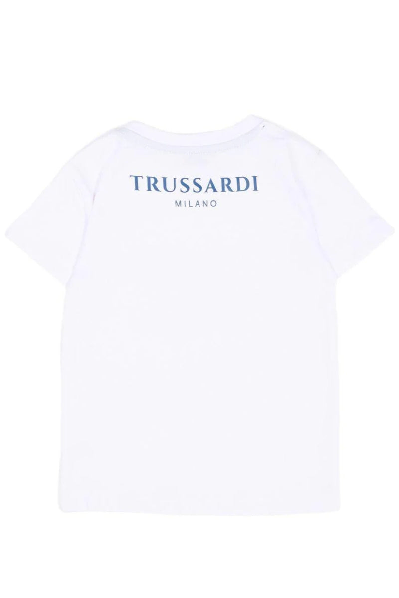 T-shirt da neonato e bambino in cotone con logo stampato a contrasto colore sul davanti TIP26093TS