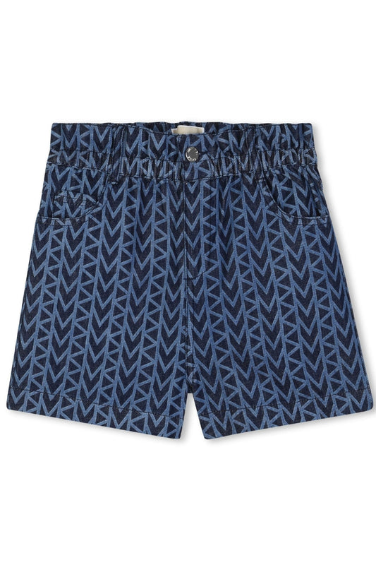 Shorts da bambina e ragazza in denim con dettagli geometrici stampati all over R30570/Z10