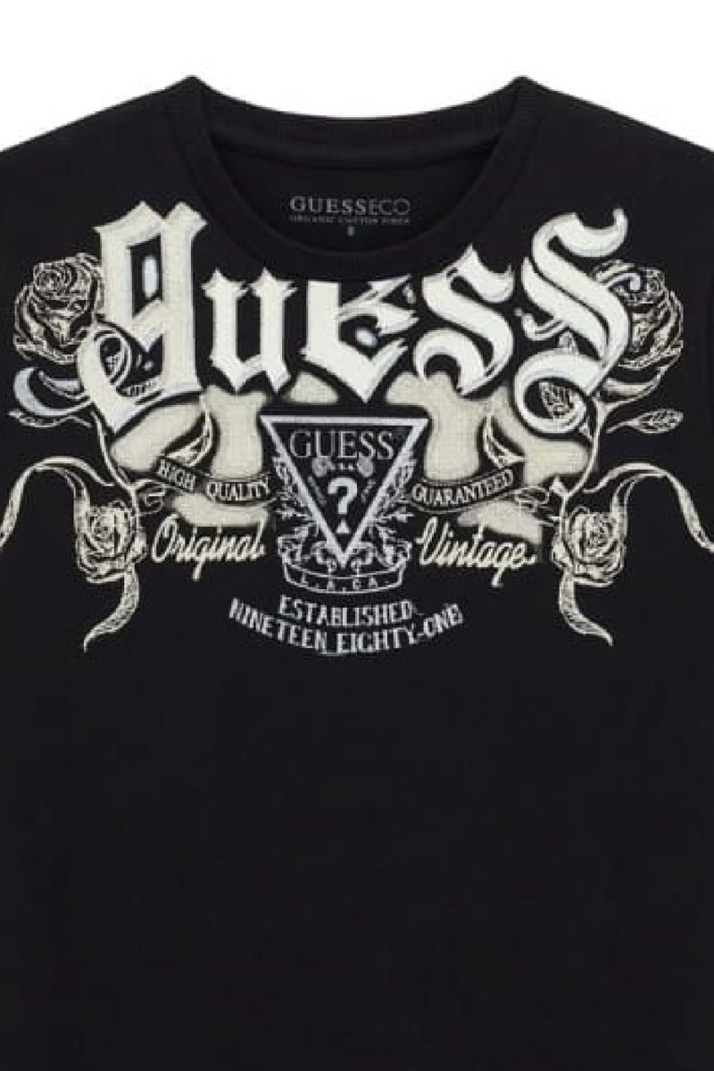 T-shirt da ragazzo con stampa a fantasia con logo stilizzato a contrasto colore L6RI21K8HM4