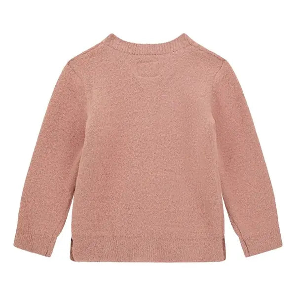 Maglione da bambina con maxi cuore logato frontale con strass