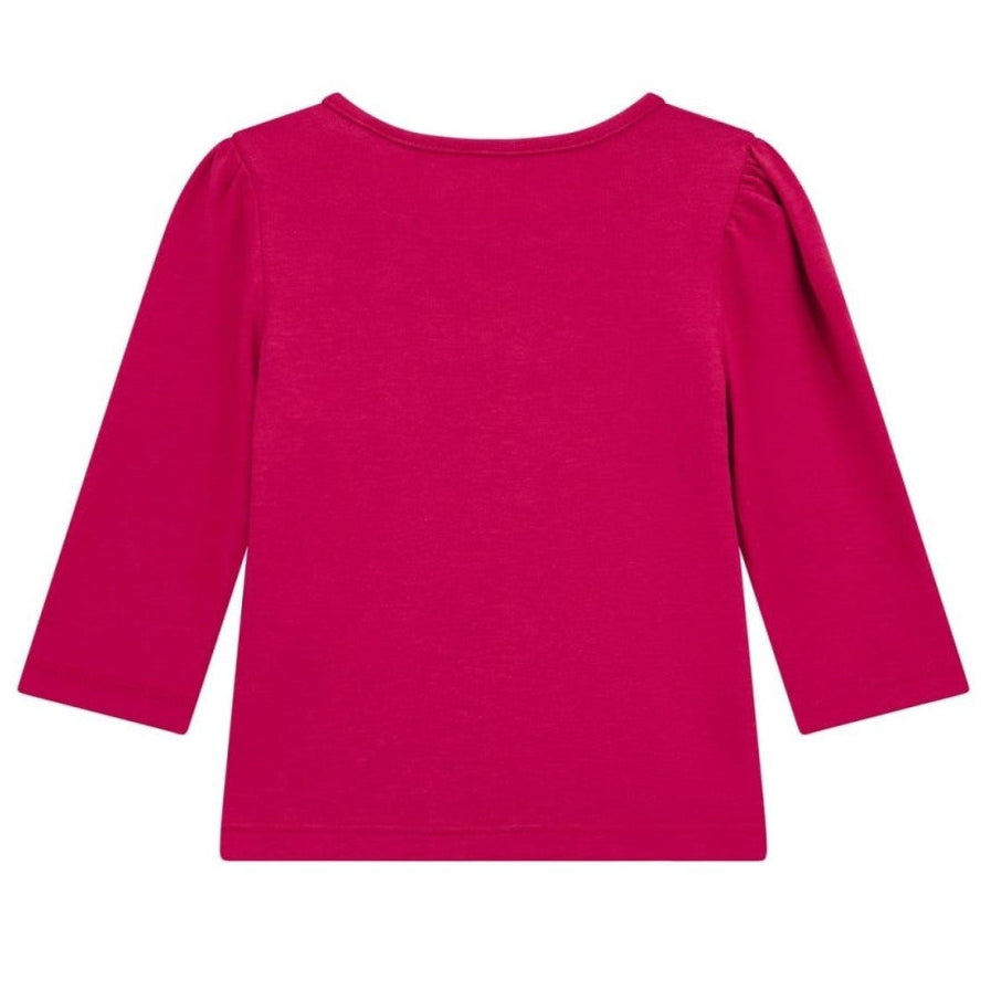 Maglia girocollo a maniche lunghe con stampa glitterata