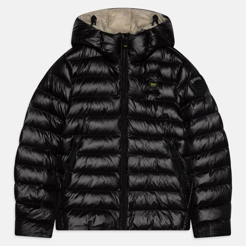 Giubbotto imbottito da bambino e ragazzo con cappuccio e zip integrale