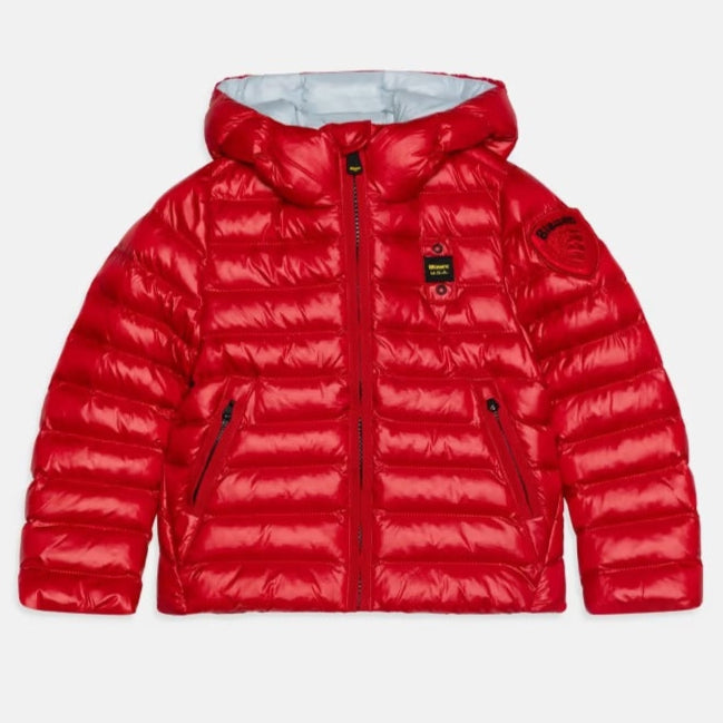 Giubbotto imbottito da bambino e ragazzo con cappuccio e zip integrale