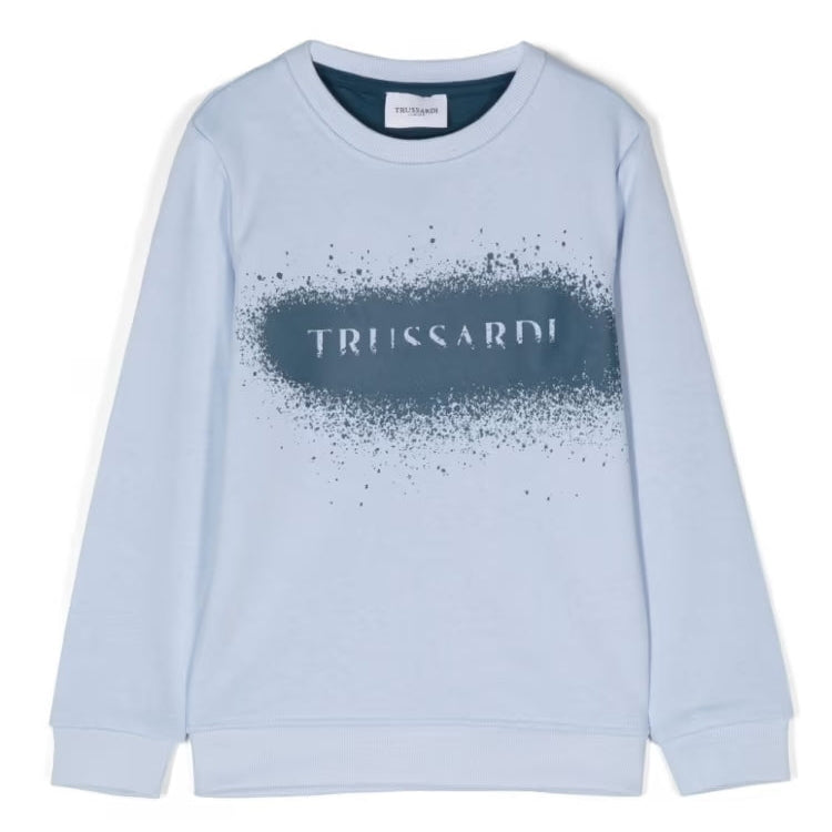 Felpa girocollo con stampa logata frontale