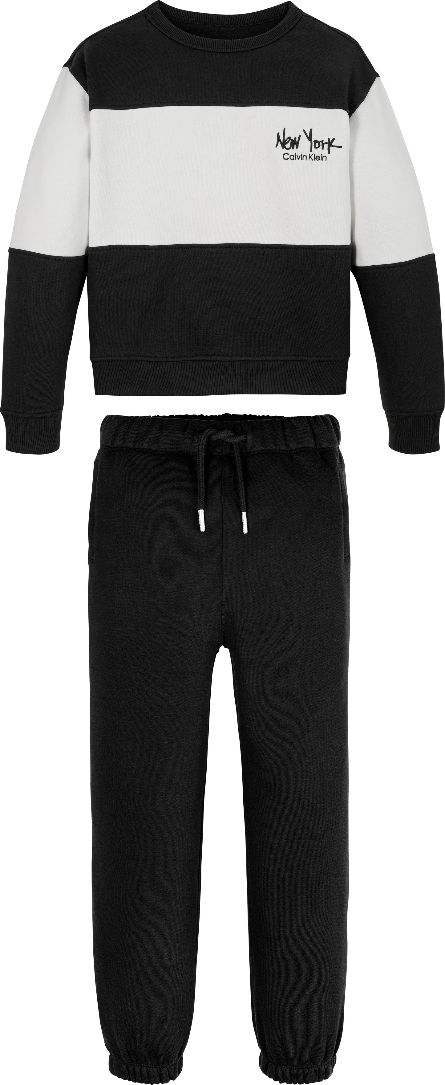 Tuta da ragazzo con felpa e pantaloni con cinta e polsini elasticizzati