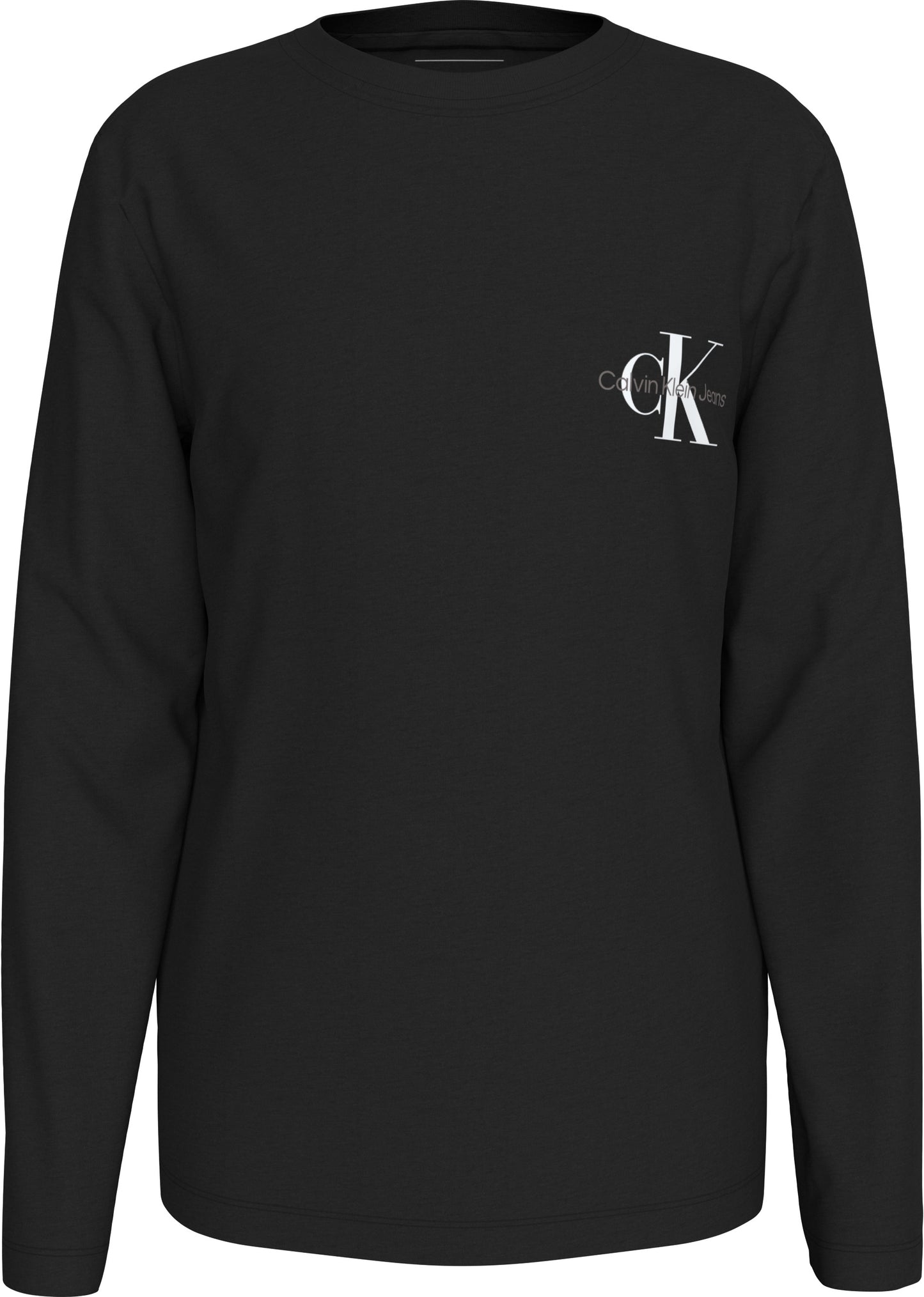 Felpa girocollo da bambino e ragazzo con logo monogram sul lato sinistro