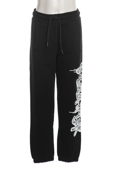 Pantaloni tuta da ragazza con cinta elastica sul girovita e maxi logo