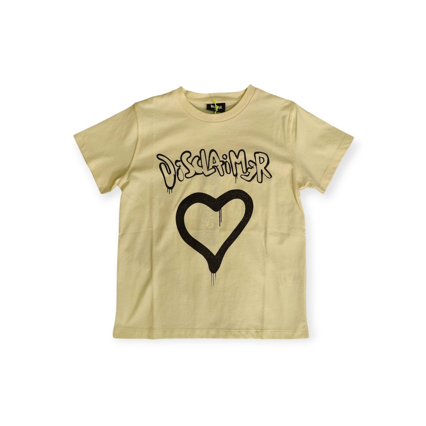 T- shirt da ragazza a maniche corte con logo e cuore sul davanti