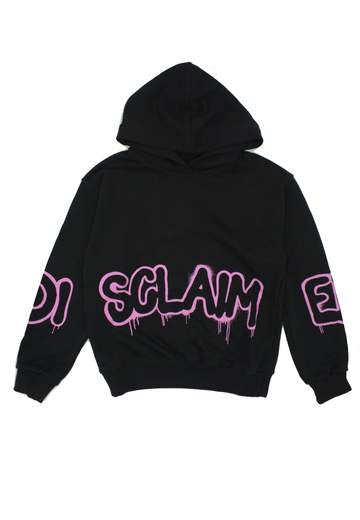 Felpa da ragazza con cappuccio e maxi logo sul fondo