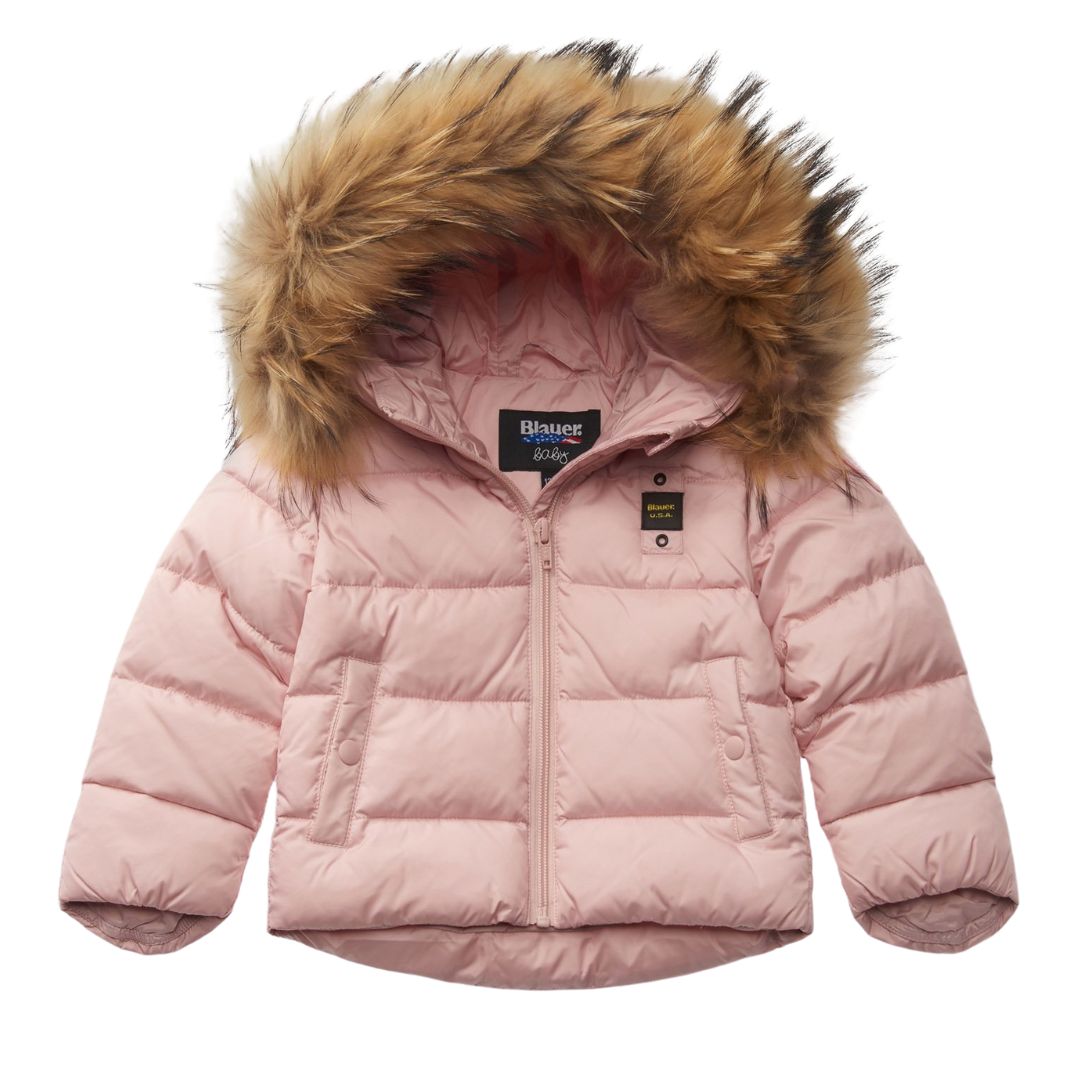 Giubbotto imbottito da neonata con cappuccio