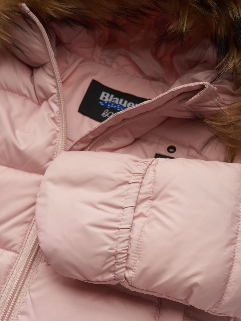 Giubbotto imbottito da neonata con cappuccio