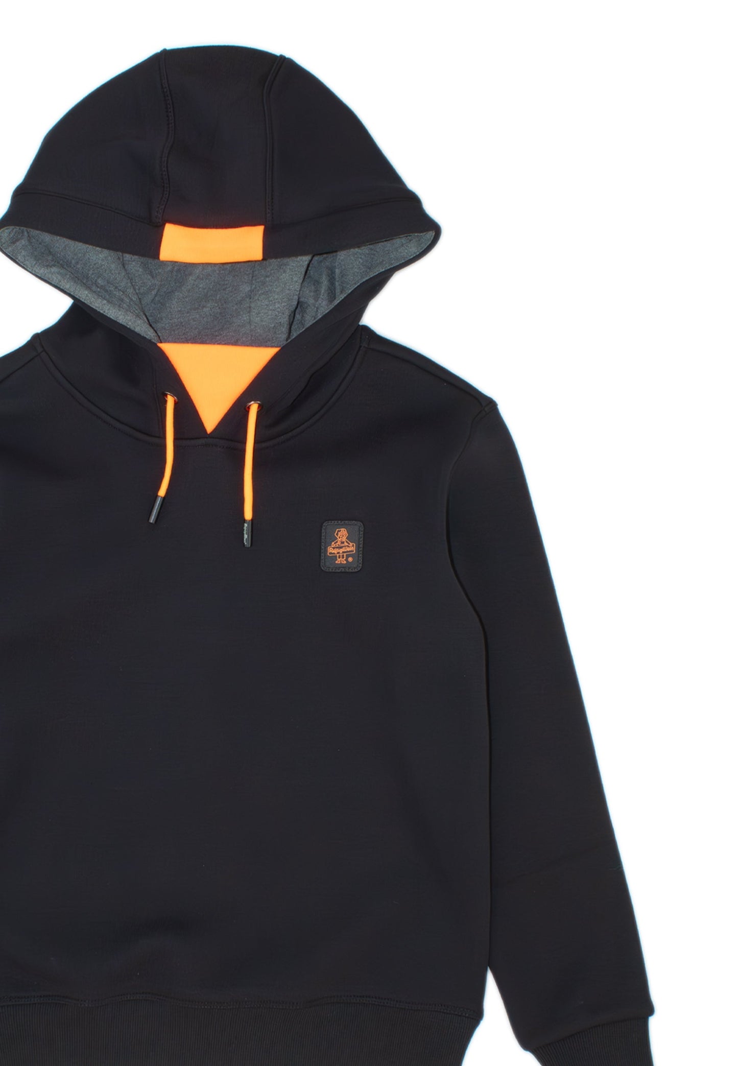 Felpa da ragazzo con cappuccio e dettagli fluo a contrasto