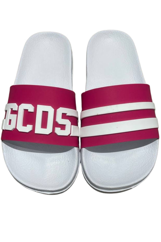Ciabatte da ragazza con logo lettering a contrasto sulla fascia frontale GCK111