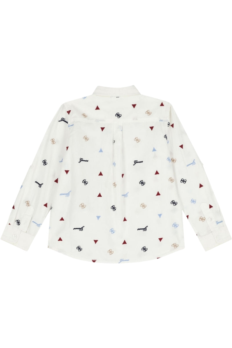 Camicia da neonato e bambino con ricami loggati all over N6RH03WBHQ1
