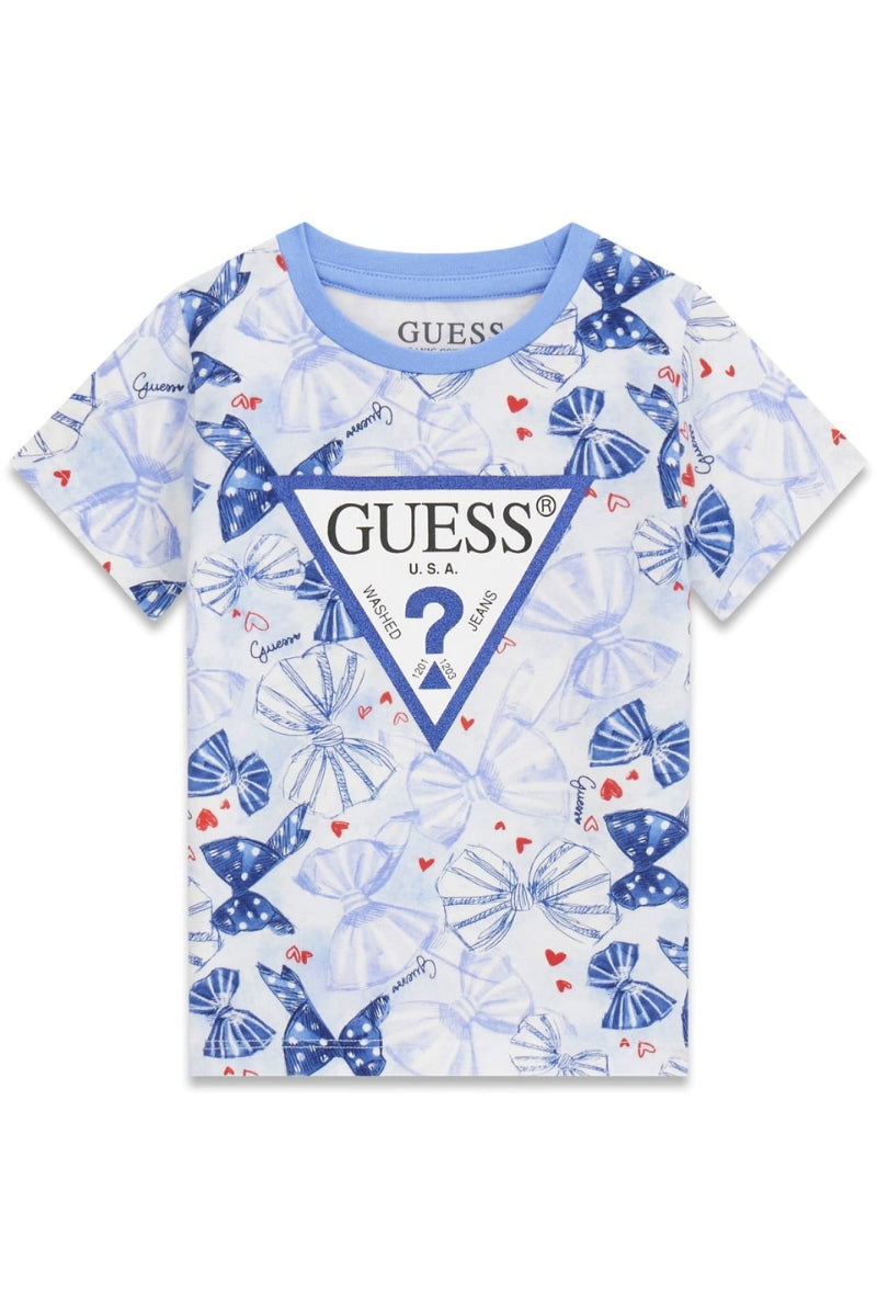 T-shirt girocollo da bambina a fantasia fiocchi (6 e 7 anni) K6RI06K6YW4