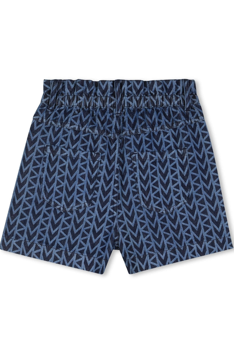 Shorts da bambina e ragazza in denim con dettagli geometrici stampati all over R30570/Z10
