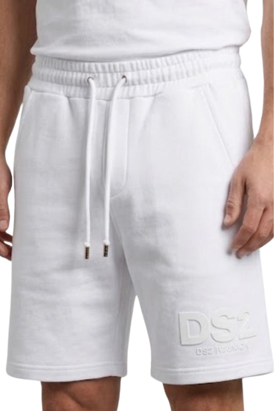 Bermuda da uomo con logo lettering in rilievo ton sur ton SS26206