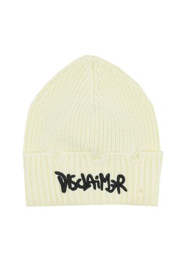 Cappello in lana con logo sul davanti