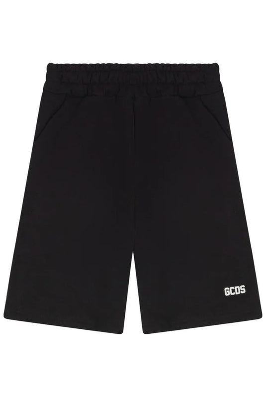 Bermuda da ragazzo e ragazza in cotone con multi logo a contrasto sui lati C1BJQL554F004