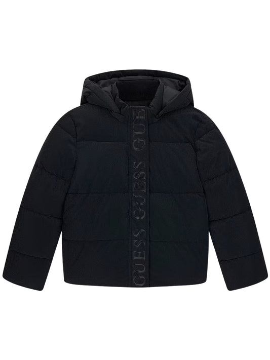 Giubbotto pesante da ragazza con multi logo lettering stampato ton sur ton sul davanti in verticale  J6BL02W3993