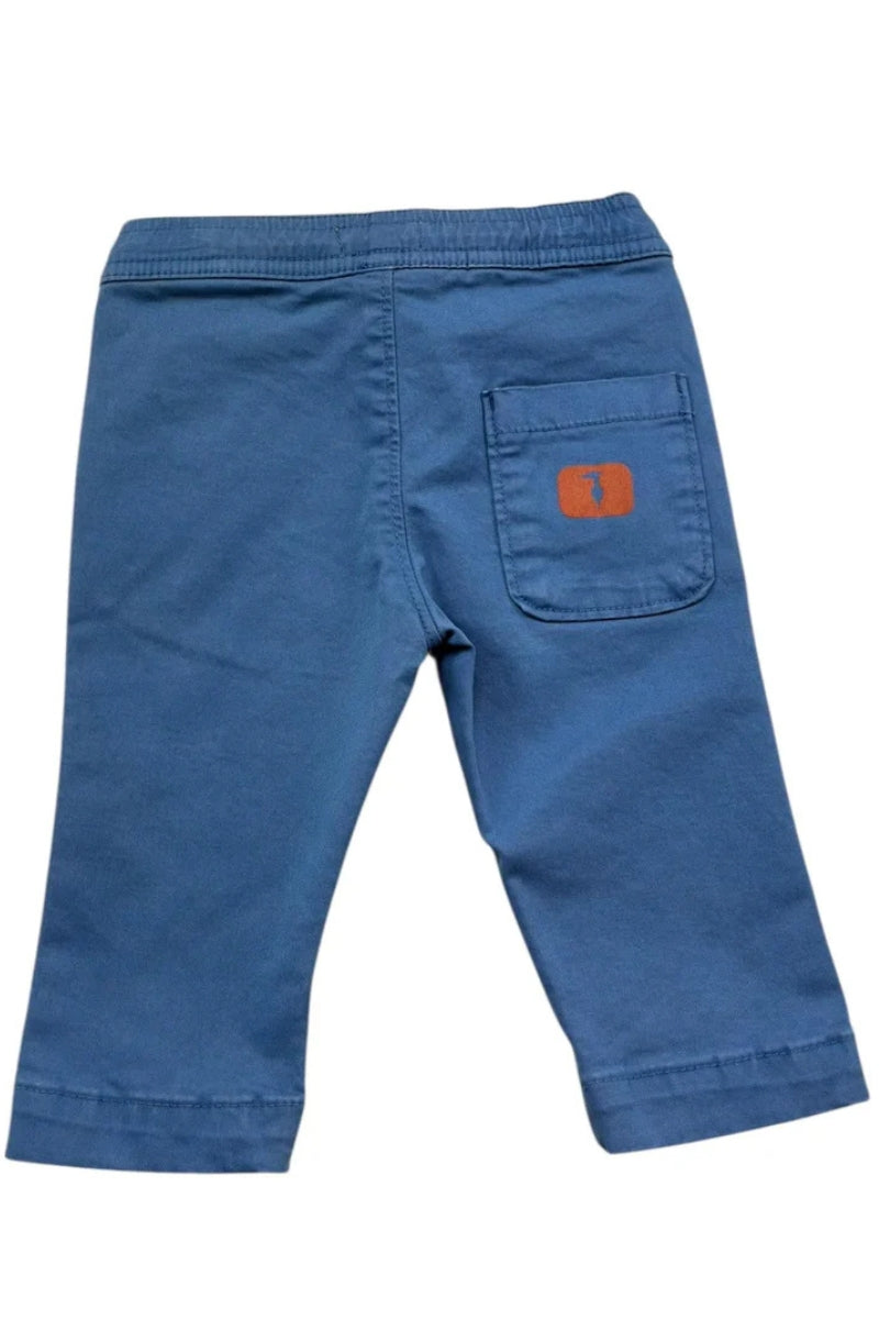 Pantaloni da neonato e bambino con ricamo levriero a contrasto sul retro TIP26086PA