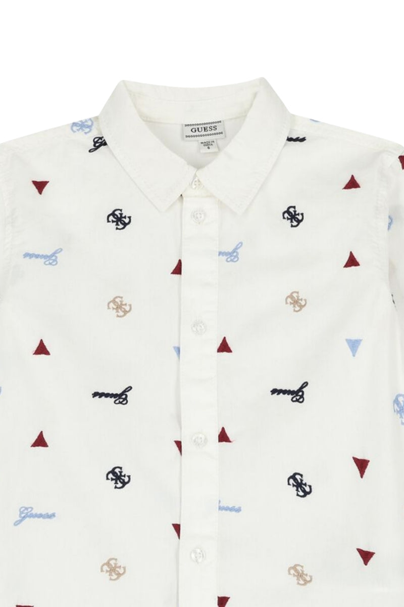Camicia da neonato e bambino con ricami loggati all over N6RH03WBHQ1