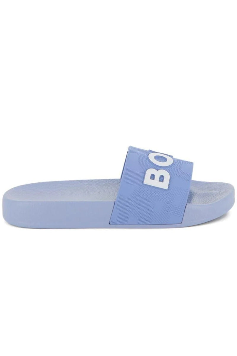 Ciabatte da ragazzo con logo lettering a contrasto colore J52799/881